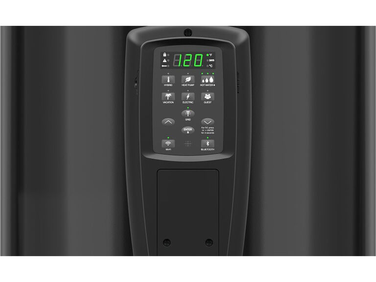 Hybrid electric heat pump water heater control panel