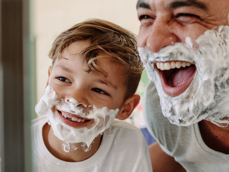 man shaving