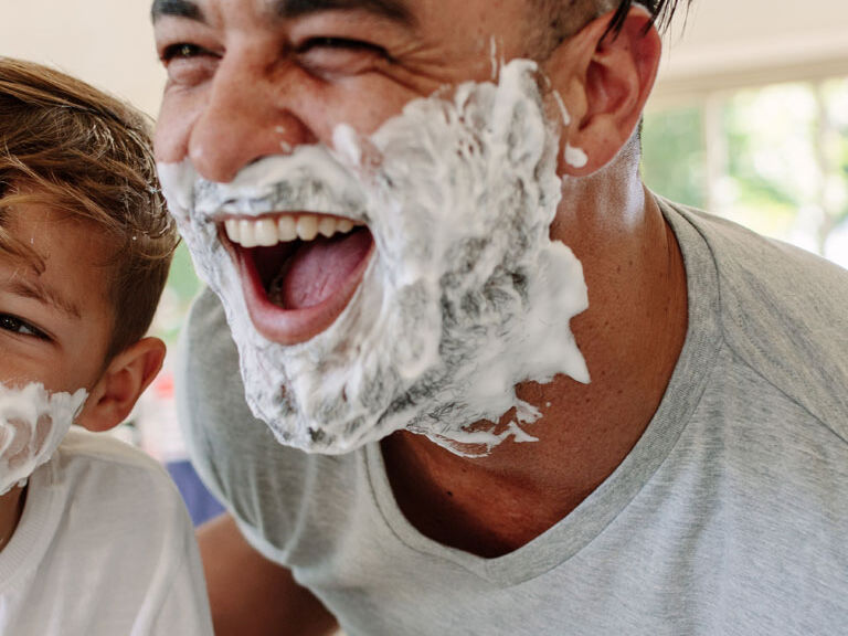 man shaving