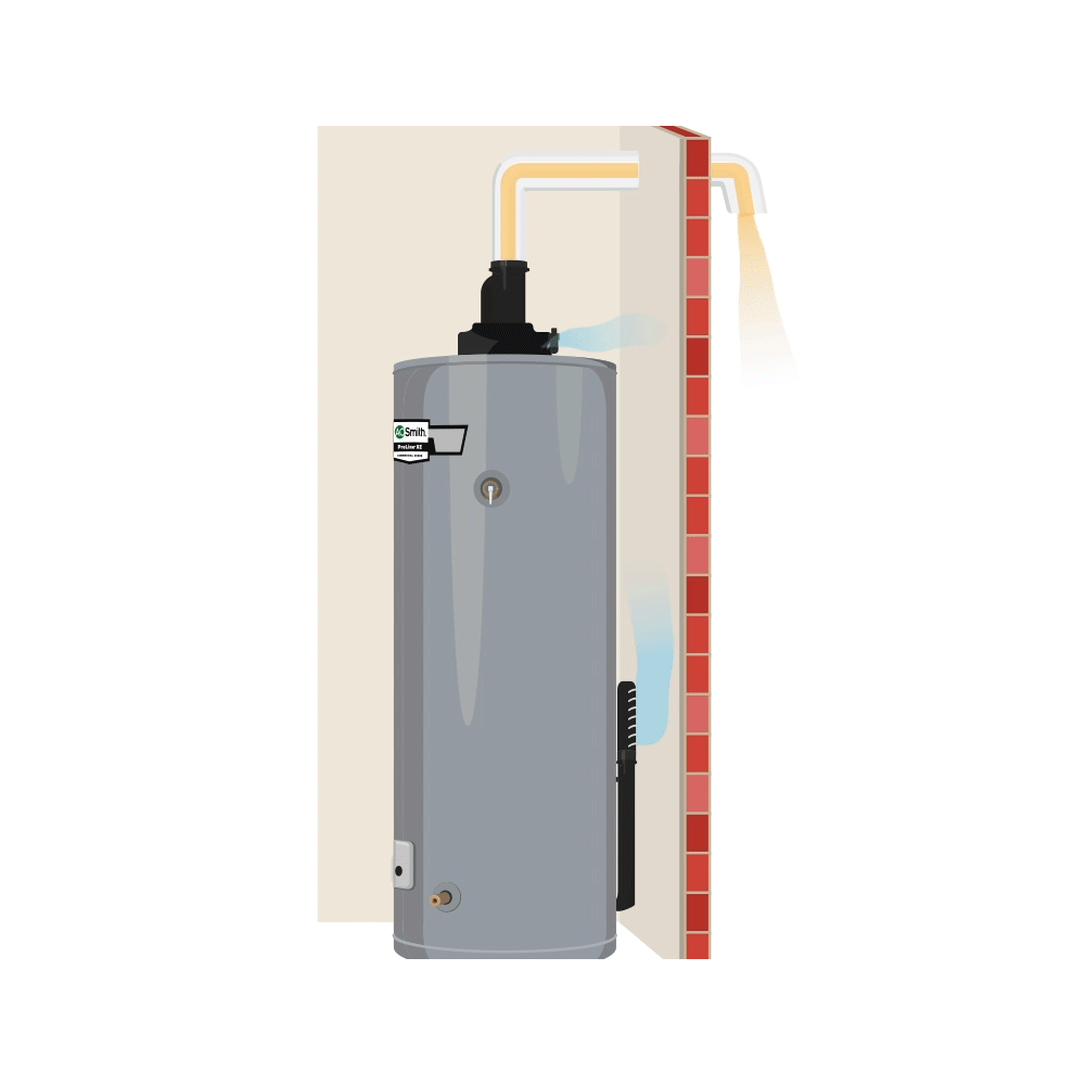 power vent gas water heaters graphic