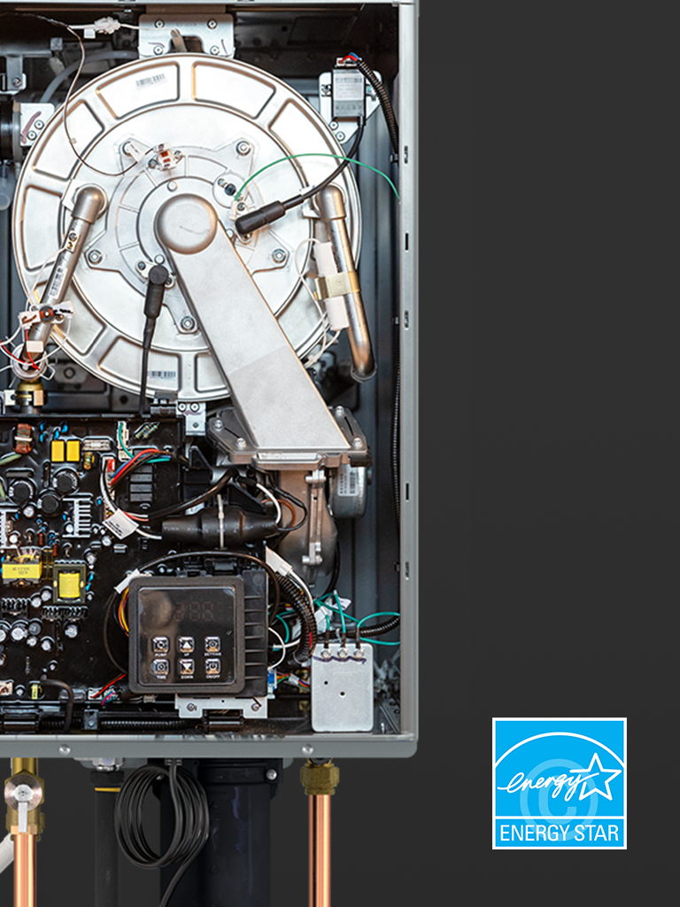 Cutaway of the Adapt Condensing Gas Tankless Water Heater
