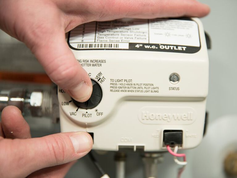 Turning on the gas supply to the water heater