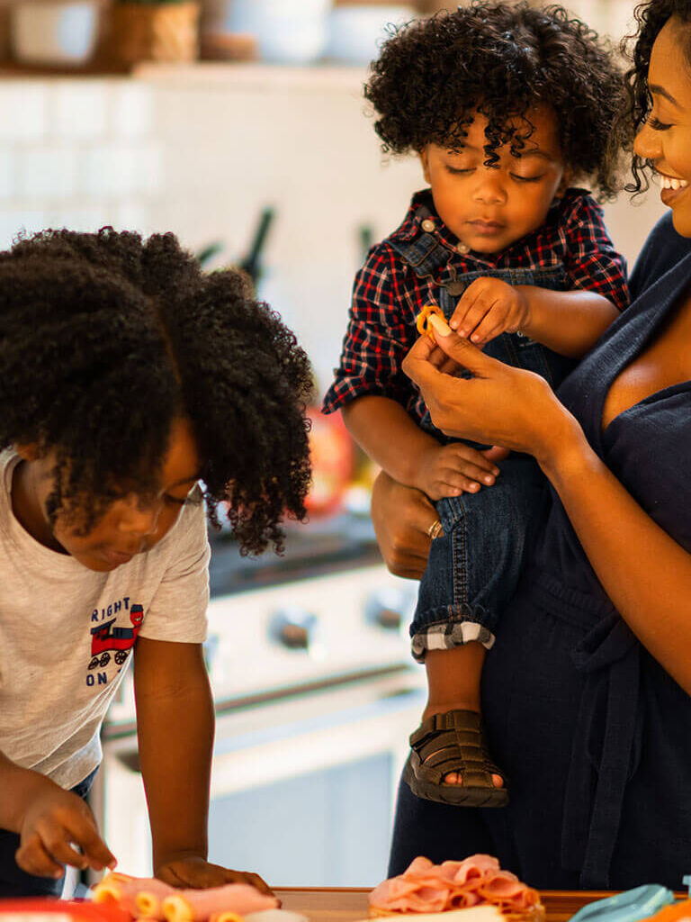 family in the kitchen