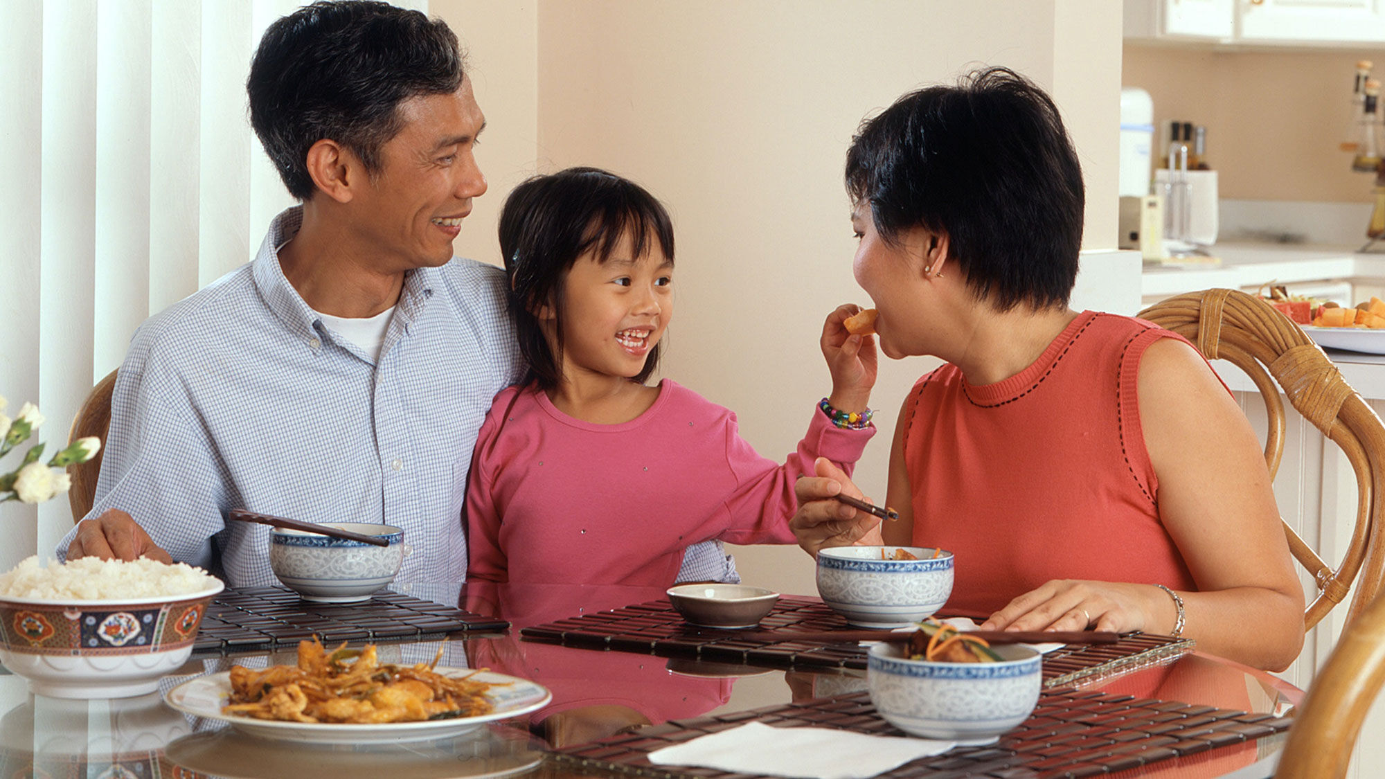 family at dinner table