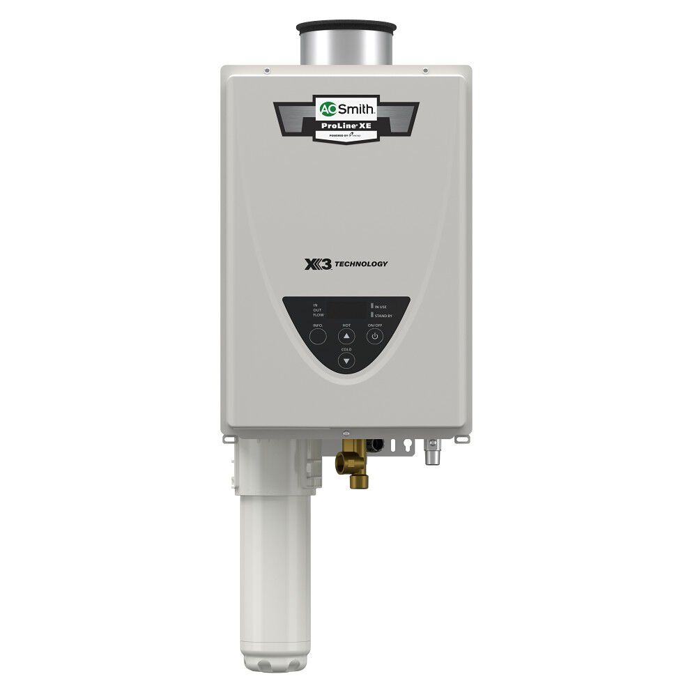 ProLine&reg; XE Concentric Vent Indoor 199,000 BTU Non-Condensing Natural Gas Tankless Water Heater with X3&reg; Scale Prevention Technology