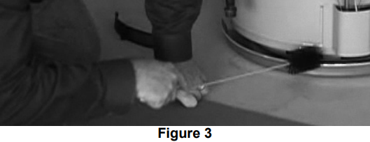 Figure 3: flexible cleaning brush inserted into opening