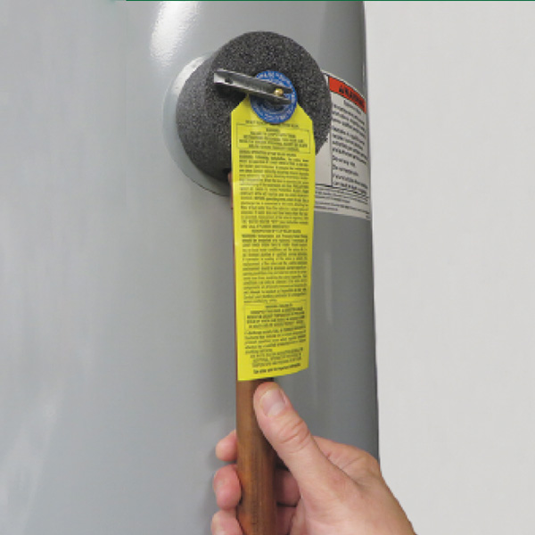 T&P Valve with Tag Attached